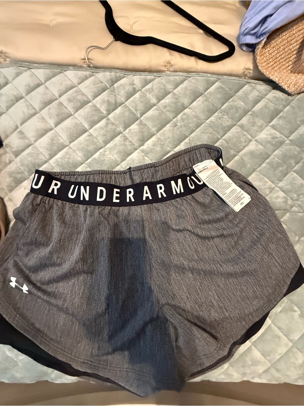 Under Armour Women's Heather Gray Performance Shorts with Branded Waistband